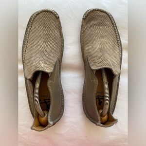 J. Shoes Tumble 2 Taupe Perforated Suede Slip-On Loafers Men's Size 7